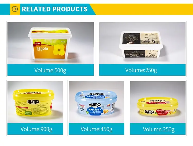 Wholesale Disposable Eco Friendly Custom 250g,500g Rectangle Margarine