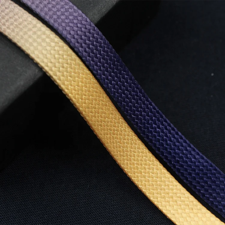 Custom Blank Logo Silicone Dipping Flat Shape Gradient Color Shoelaces for Hoody