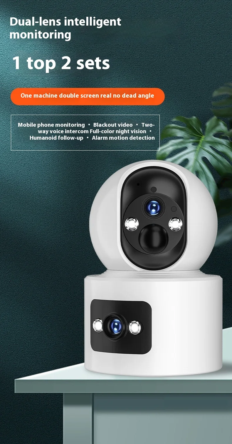 ICAM365 3MP Smart Network IP Camera Dual Wide Angle Pan-Tilt CMOS Sensor Night Vision & Two-Way Audio Cloud Memory Card Storage