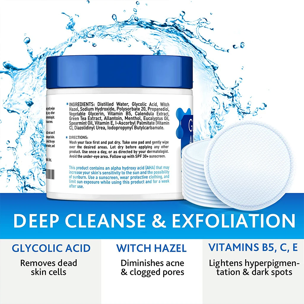 Glycolic Acid Pads 35 Aha Glycolic Acid Peel Pads With Vitamin B5,C