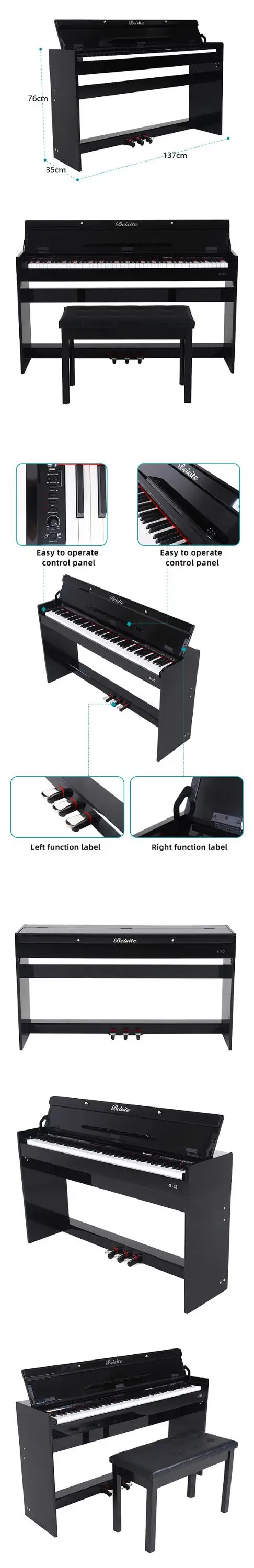 182 88 Keys digital music electronic piano keyboard oem
