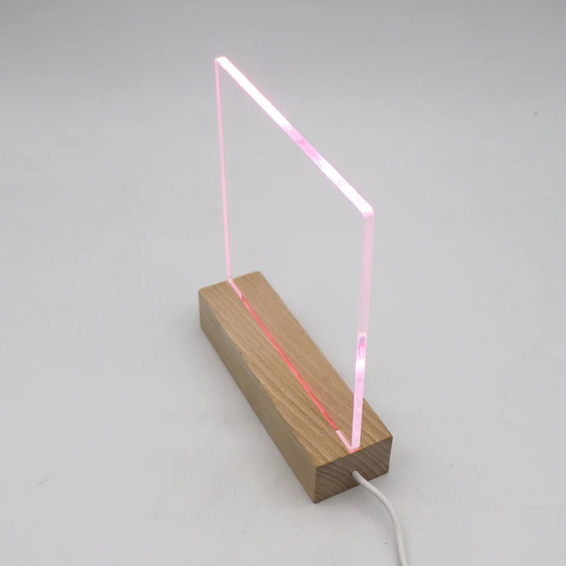 Diy Acrylic Lamp Rectangle Led Wood Base With Acrylic Night Light Blank ...