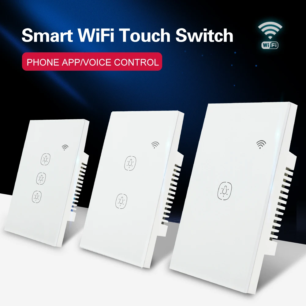 Keeper US Tuya Smart ZigBee Home Wifi Wall Touch Switch 3 Gang Glass Panel Voice Control Light Switch - ANKUX.COM