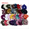 50Colors Fine Cheap Velvet Elastic Hair Bands Scrunchies Hair Rope Women Girls Hair Accessories Wholesales