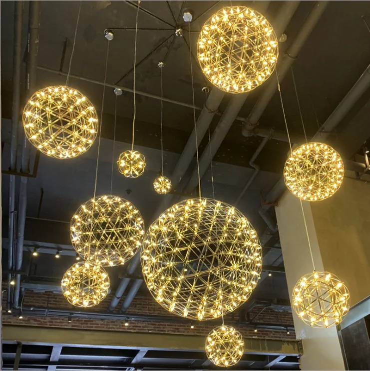 Spark Ball Chandelier Creative Personality Star Fireworks Lamp Bar