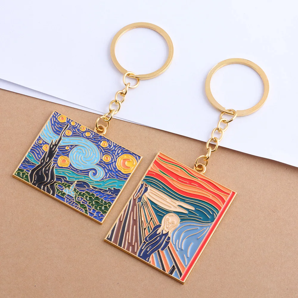 New Arrivals The Scream Painting Key Chains Pinsanity Van Gogh The