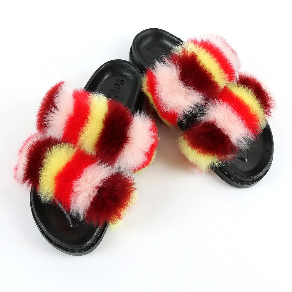 wholesale fur slides in bulk