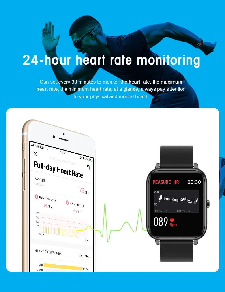 P22 Smart Watch Support Custom Dial 1.4 Inch TFT Color Full Touch Screen Heart Rate Blood Pressure Monitoring Smart Watch(5).jpg