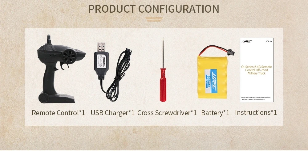 JJRC Q63 2.4Gz 1/16 RC Car 6WD RC Off-Road Military Truck Crawler RC Car Brush Motor Remote Control Toys Cars