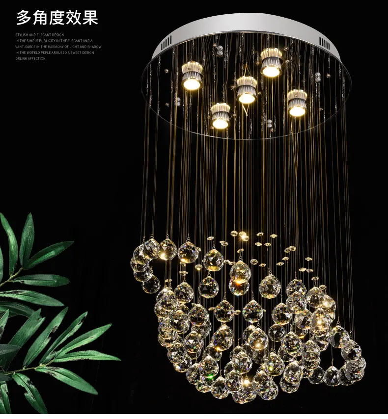 Nordic simple  hot selling   crystal ball style  coffee room living room  decoration pendant light