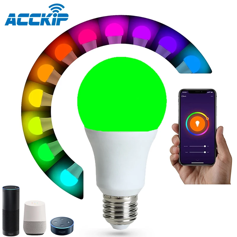 ANPU Amazon Alexa E27 Wifi LED Light Bulb RGBCW Multi Color 80 lumiman For Smart Home Automation