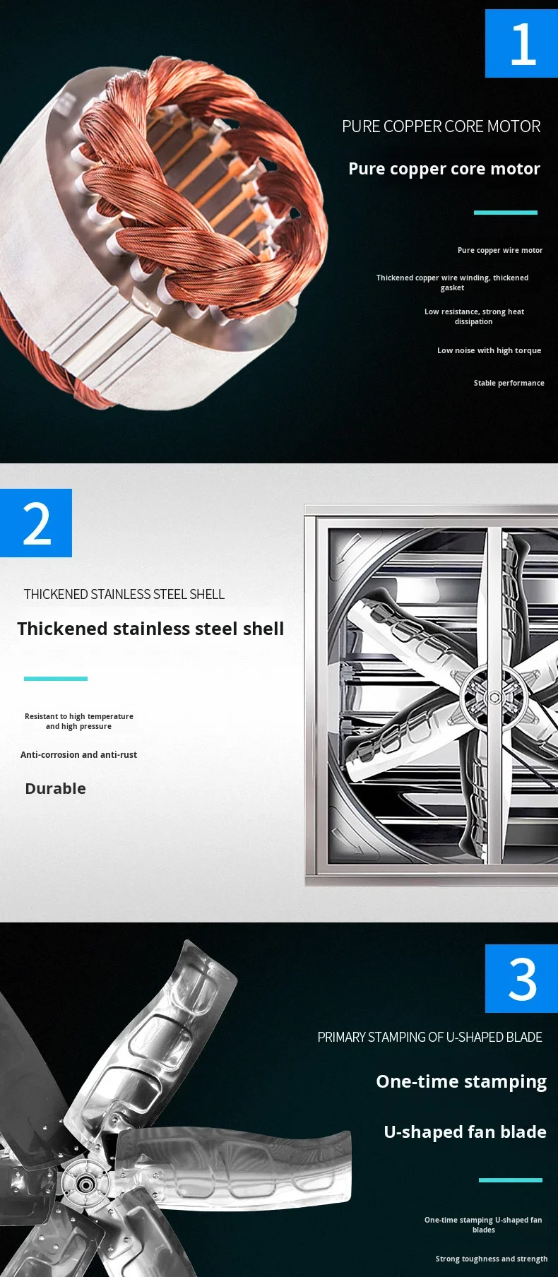 Steel Wall Mounted Ventilator, Stainless, Centrifugal, 380V - detail 8