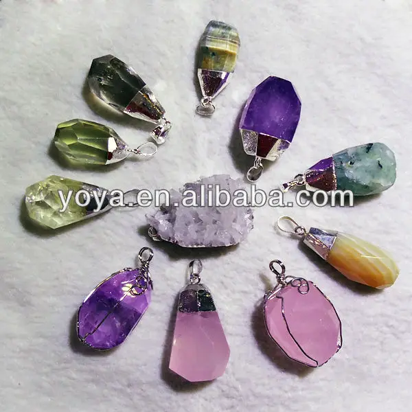 Natural gemstone teardrop pendant,gemstones drop Pendant.JPG
