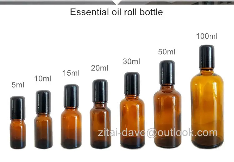 matte black glass tube perfume deodorant bottle 10ml stainless steel roll on bottle essential oil packing