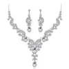 Champagne Drop crystal Bridal Queen Bib Necklace Drag Earrings