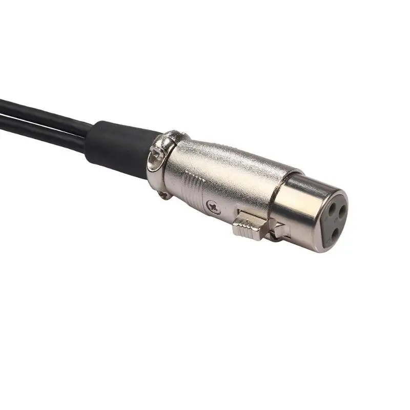 XLR 3pin 1 female plug to 2 male jack Y SPLITTER miccable adaptor audio spiral cable with double shielded microphone CANNON - ANKUX.COM