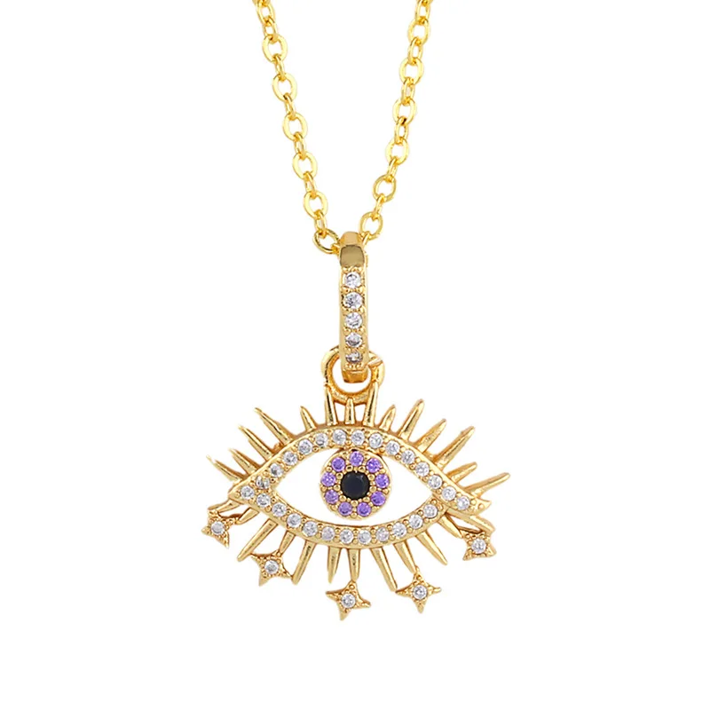 Trade assurance suppliers gold plated evil eye necklace trendy blue eyes necklace