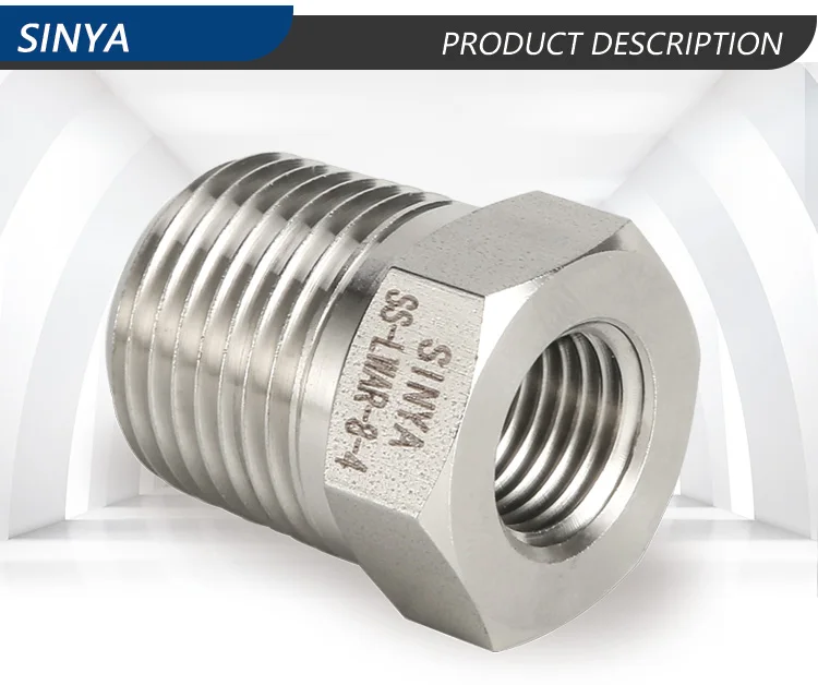 Reducing Cast Pipe Adapter Fitting 3/4” Male NPT to 1/2 Female NPT Beduan Stainless Steel Reducer Hex Bushing 
