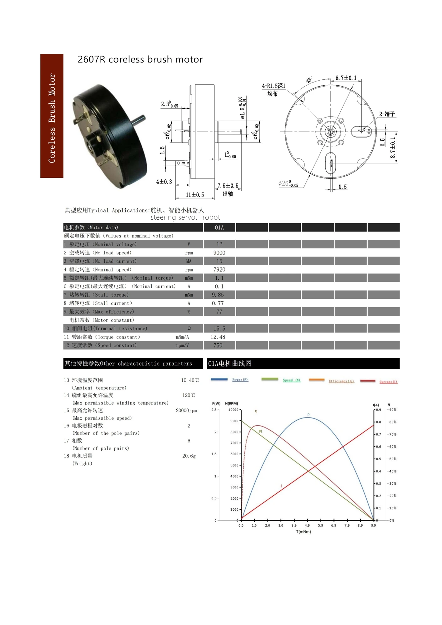 2607R brush motor