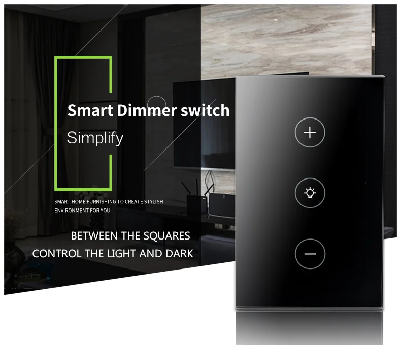 Tuya Smart Home US Dimmer Touch Switch 2gang 2wang Smart Dimmer Switch