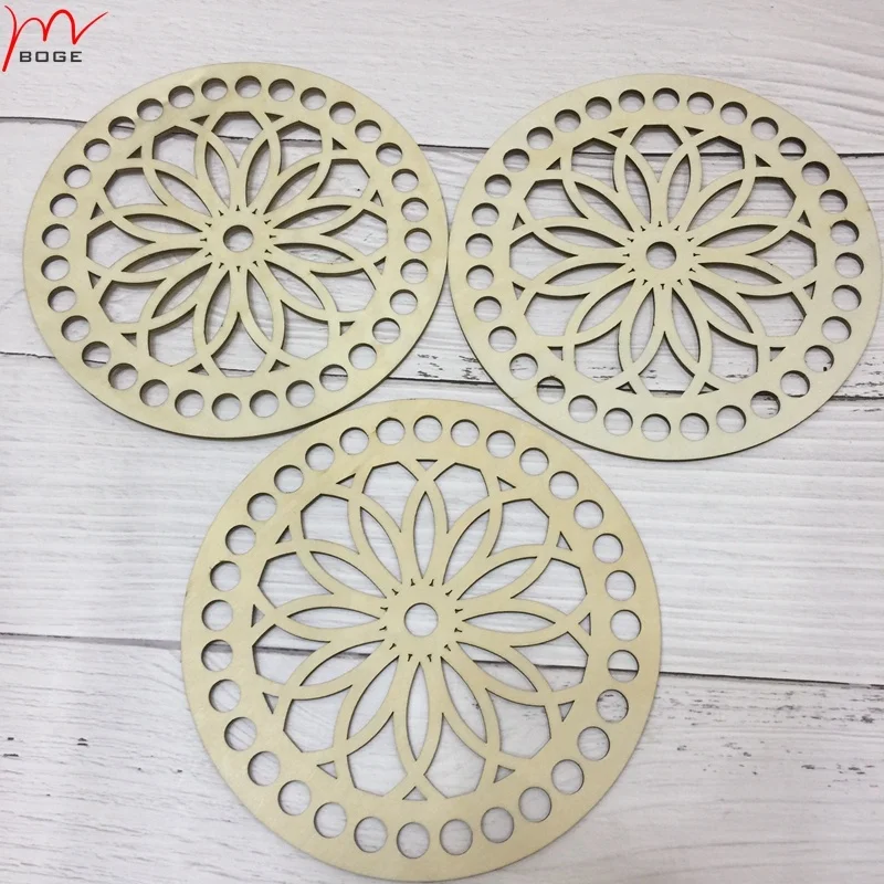 Crochet basket base knit top and bottom knitting accessories wood wooden decorative items suppliers