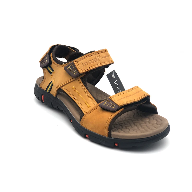 Negro corte zapatos sandalias de cuero para hombres - Milanoo.com