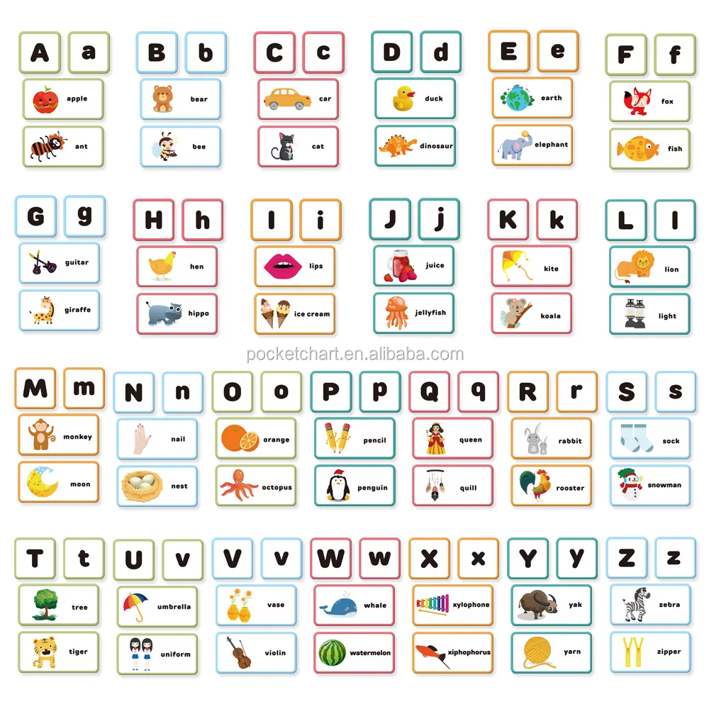 26個帶手柄和卡片的字母學習板英文大寫和小寫教學輔助工具