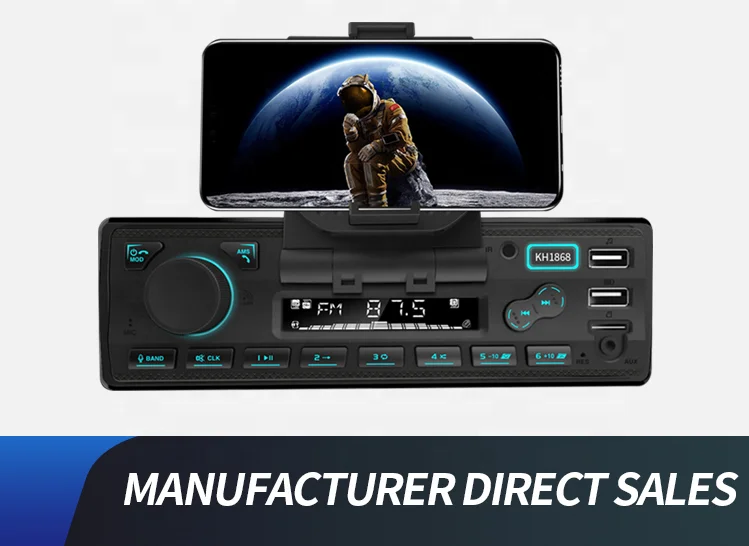 Hidden Mobile Phone Holder App Control Universal 1 Din Car Stereo