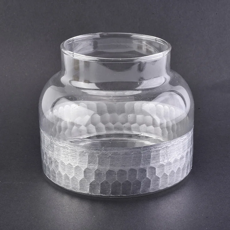 Machine Blown Luxury Silver Candle Glass Jar