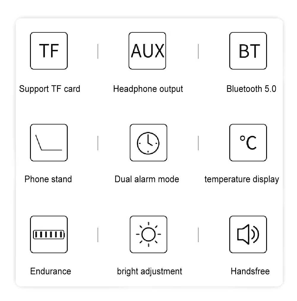 Portable Wireless Bluetooth Speaker Column Super Bass Stereo Subwoofer Handsfree Support TF AUX mirror Alarm Clock temperature - ANKUX.COM