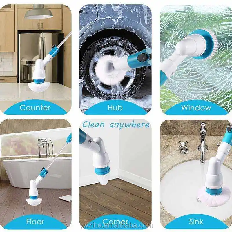 Electric Cleaning Turbo Scrub Brush Adjustable Waterproof Cleaner