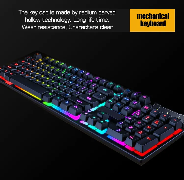 Latest Rainbow Rgb Gaming Keyboard 104 Keys Usb Wired Multifunction ...