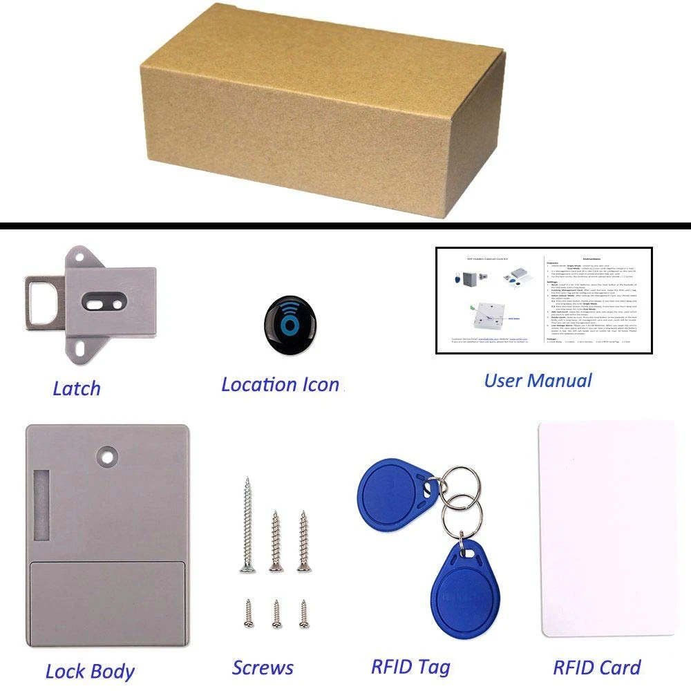 Invisible Rfid Card Smart Drawer Lock Lock Battery Powered