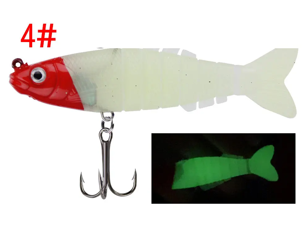Live Mullet Lure Perch Barramundi Mulloway 8 Segments Soft Plastic Lure