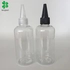 120 ミリリットル透明クリアボストン指摘口ボトル容器ツイストキャップ、 4 オンスプラスチック針指摘 e 液体ディスペンサーボトル