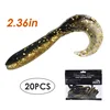 RUNCL 20pcs/lot Soft Plastic Minnow Fishing Baits Curly Tail Lure for River Fishing