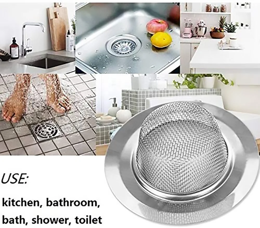 Mesh Drain Strainer Stainless Steel 4.5 Inch Ys Modern Polished Over