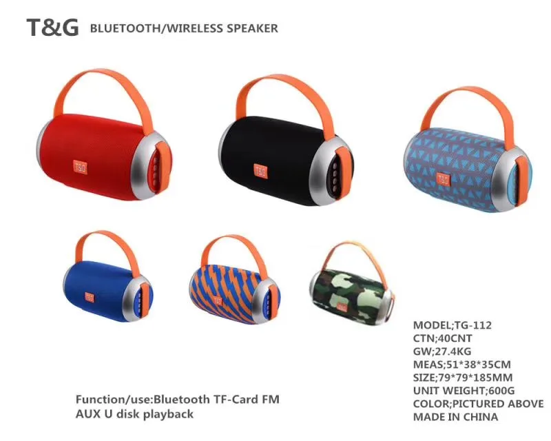 BT Wireless Speaker waterproof speaker IPX4 TG112 with 10W speaker Mp3 AUX USB FM Radio Stereo Subwoofer - ANKUX.COM