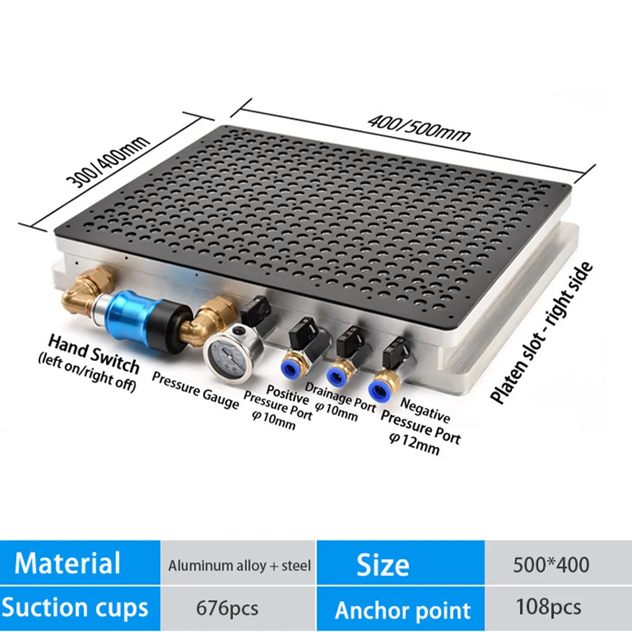 Cnc Vacuum Chuck Pneumatic Fixture With Vacuum Pump Set Milling Machine