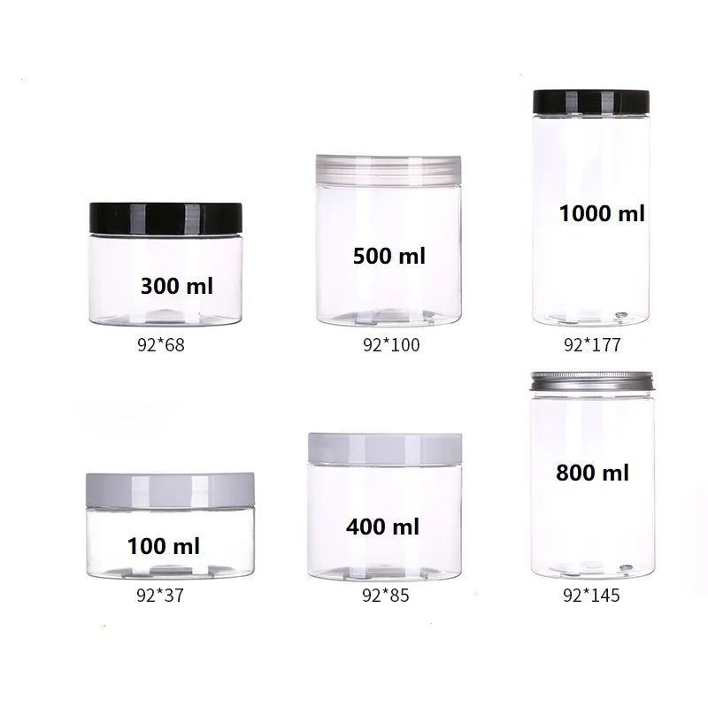 200ml 300ml 400ml 500ml 800ml 1000ml Food Grade Pet Jar With Aluminum 200ml-300ml-400ml-500ml-800ml-1000ml-food-grade-pet-jar-with-aluminum