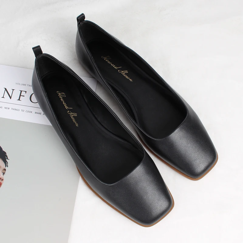 Custom Flats Manufacturer Fashion Women Flat Pump Shoes Square Toe