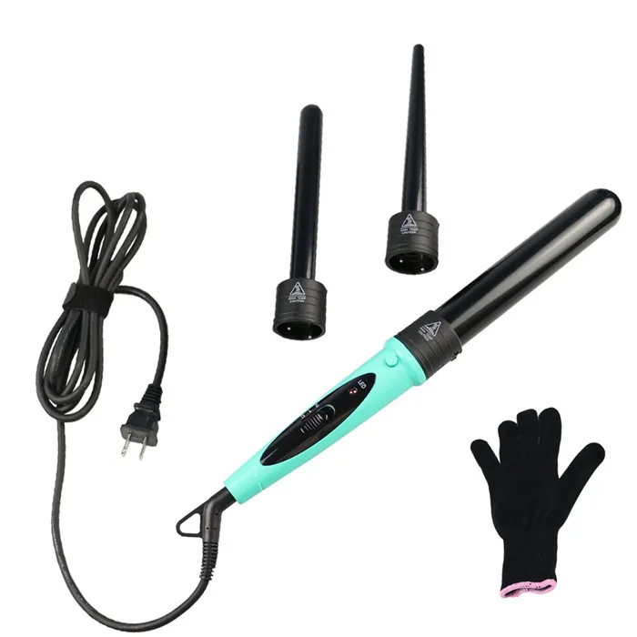 3 In 1 Hair Curling Iron Set Cylindrical Cone Curling Wand Tongs