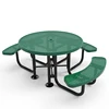 Wheelchair Accessible Round Steel Picnic Table Universal Access 3 Seats Portable or Surface Mount