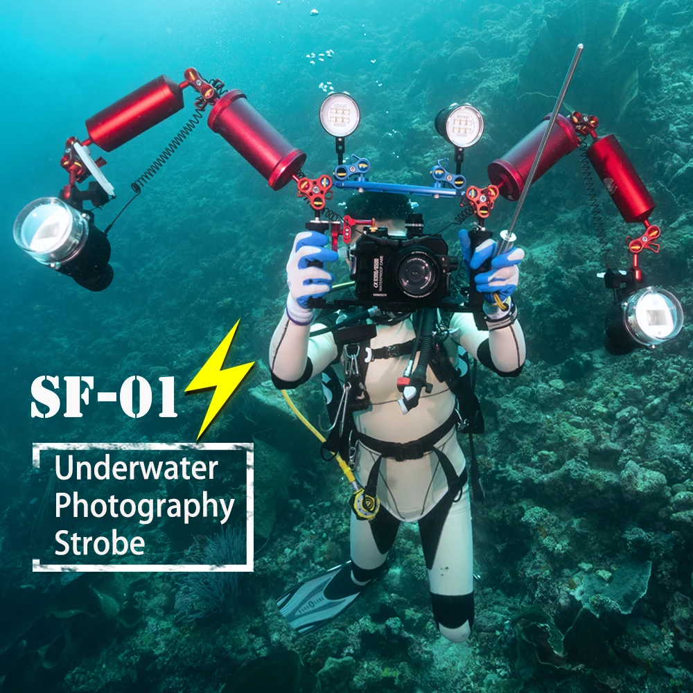 Sf-01 Diving Flashlight 100m/325ft Underwater Strobe Ipx8 Waterproof ...