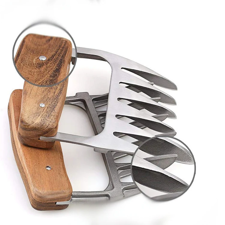 Stainless Steel Wolf Claw Meat Processing Fork With Wooden Handle Buy Wolf Claw Meat