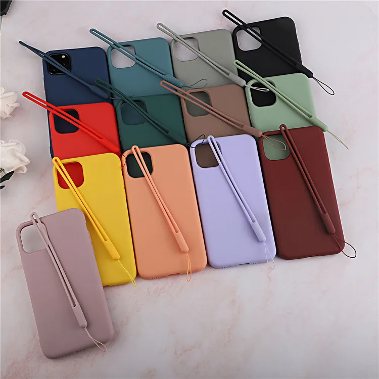 Soft Silicone Necklace Lanyard Back Cover For Iphone 11 Pro Max Phone Case