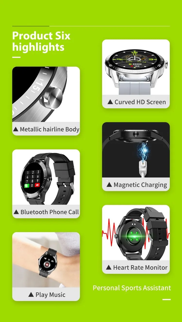 S1 Smartwatch Heart Rate Monitoring Waterproof BT Call music player wristband blood pressure blood oxygen Smart watch S1