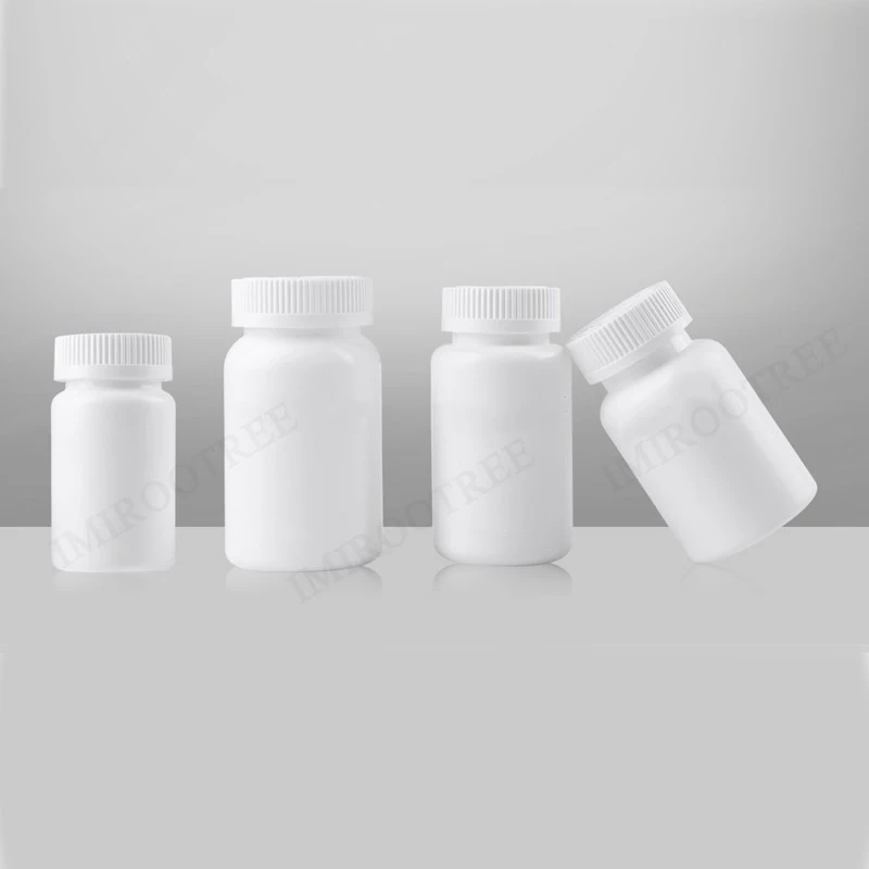 ATB 24 Pill Bottle Storage Container Pet Tin Vial White 100ml Screw Cap Jar Medicine