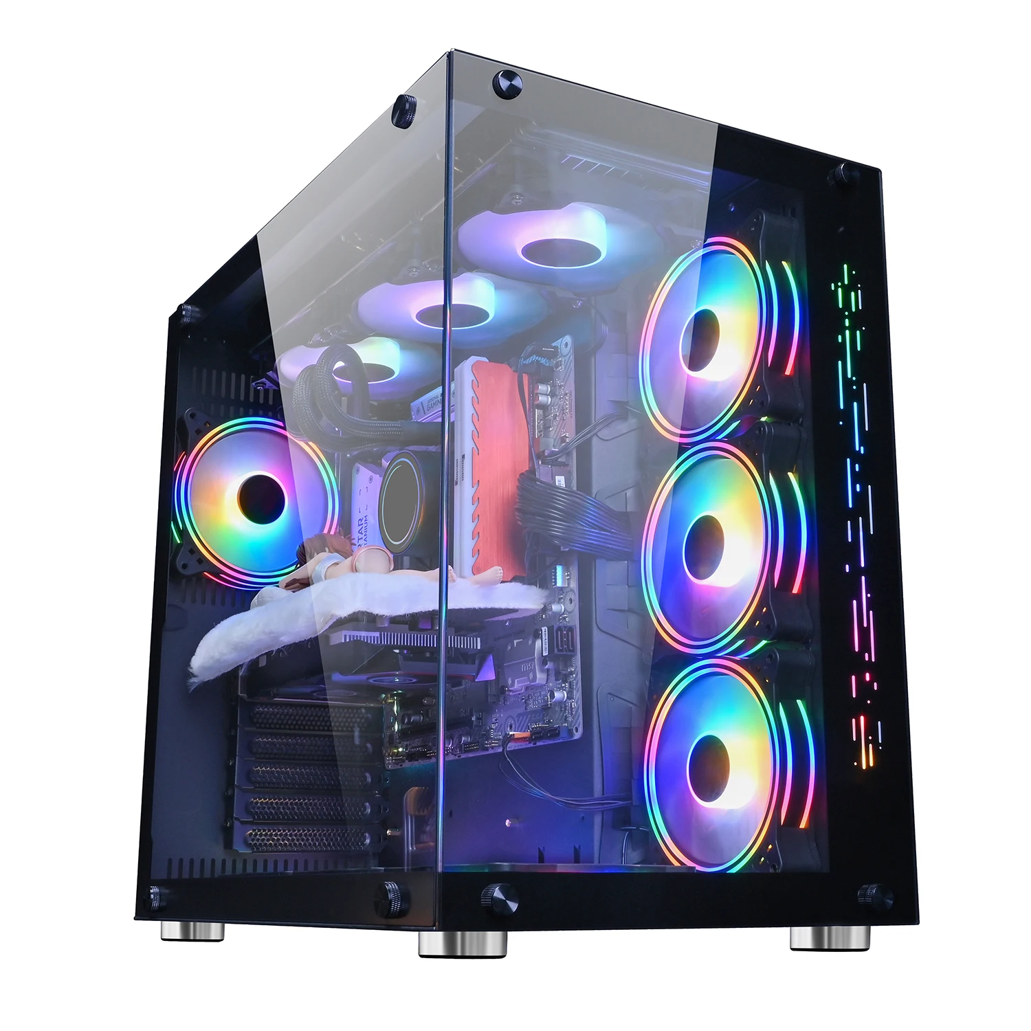 12 Bay Fan Filter Darkflash Luobin 2 Tempered Glass Orizzontale Del Atx Pc  Computer Case - Buy Gaming Pc Ase,Pc Case,Computer Pc Case Gaming Product  