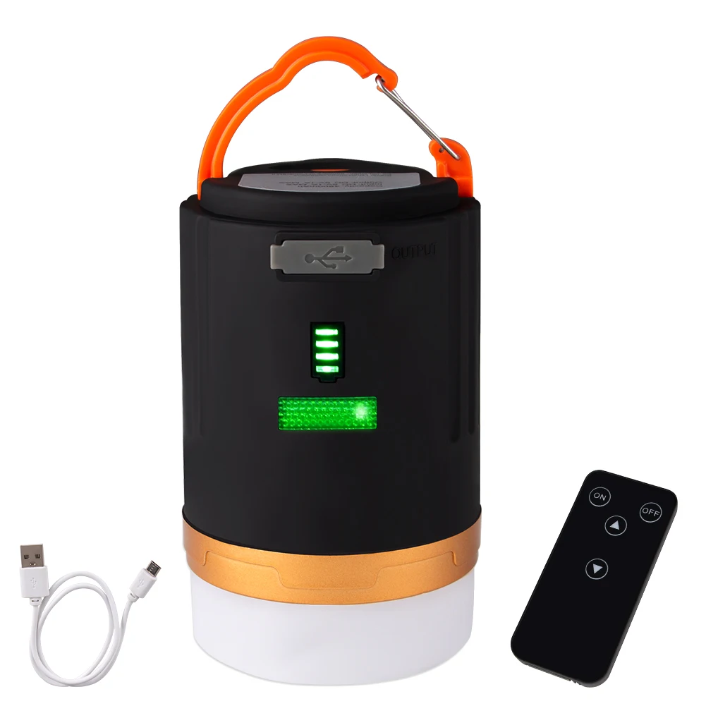 Remote Control LED Camping Light Brightness Adjustable USB Rechargeable Waterproof Portable Lantern Emergency Lights Night Light